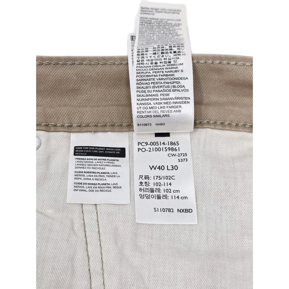 Levi's Men's 514 Straight Fit Cotton Twill Pant Khaki Beige Stretch Size 40x30